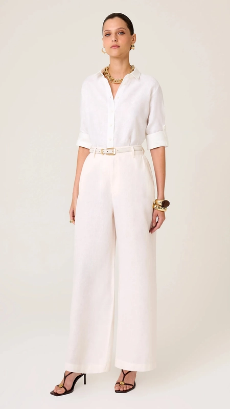 camisa dudalina ml regular linho 100%