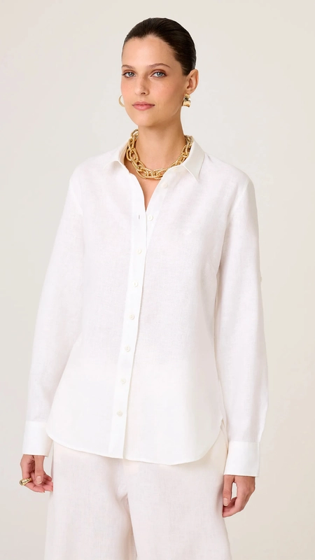 camisa dudalina ml regular linho 100%