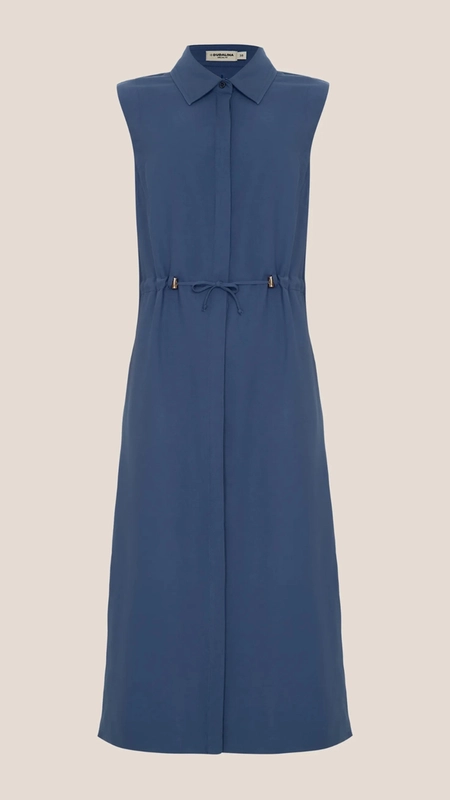 vestido midi dudalina pespontado