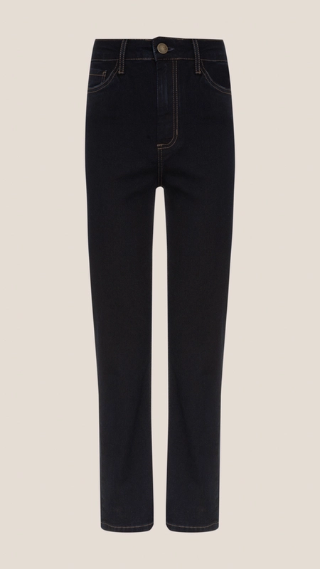 calça jeans dudalina poliana reta capri