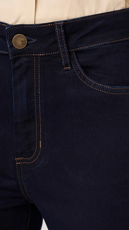 calça jeans dudalina poliana reta capri