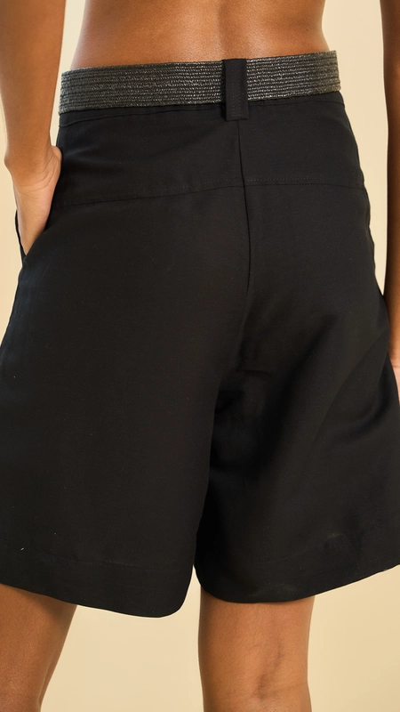 bermuda linho com cinto open