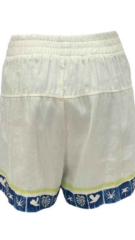 short linho estampado open