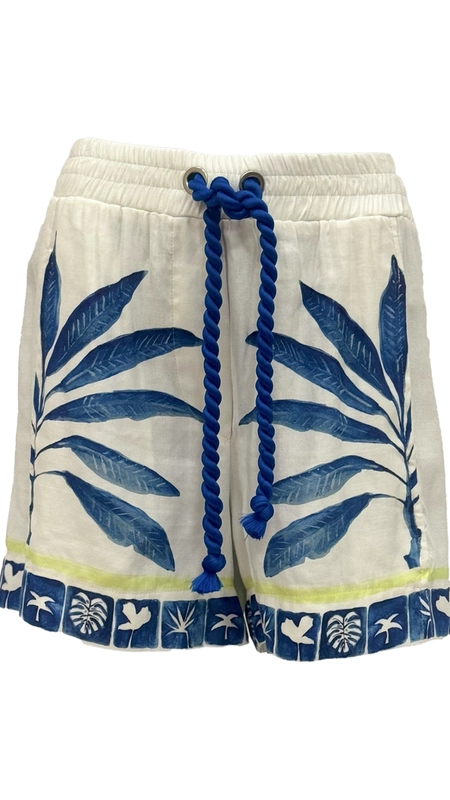 short linho estampado open