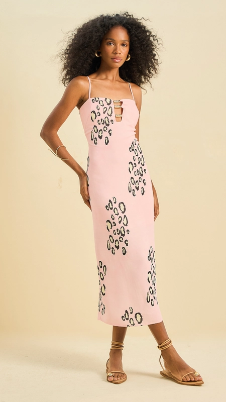 vestido midi estampado open