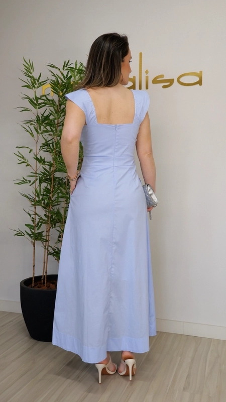 vestido midi tricoline ana