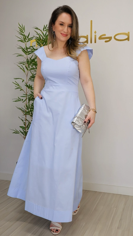 vestido midi tricoline ana