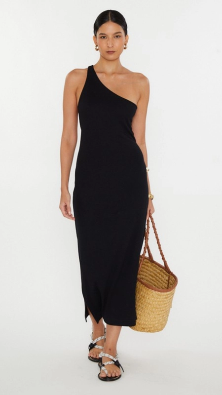 vestido midi malha decote