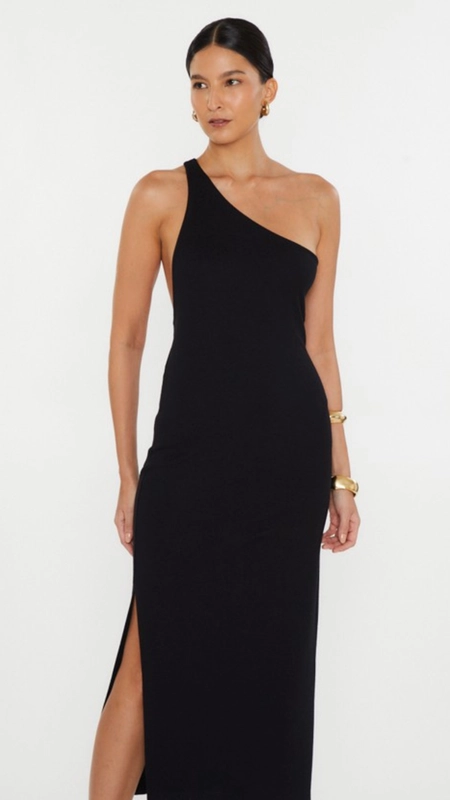 vestido midi malha decote