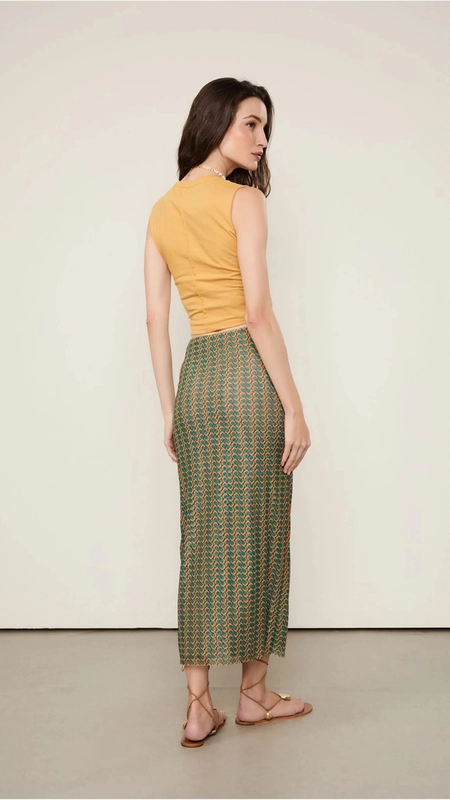 saia midi animale tule geo paletine color