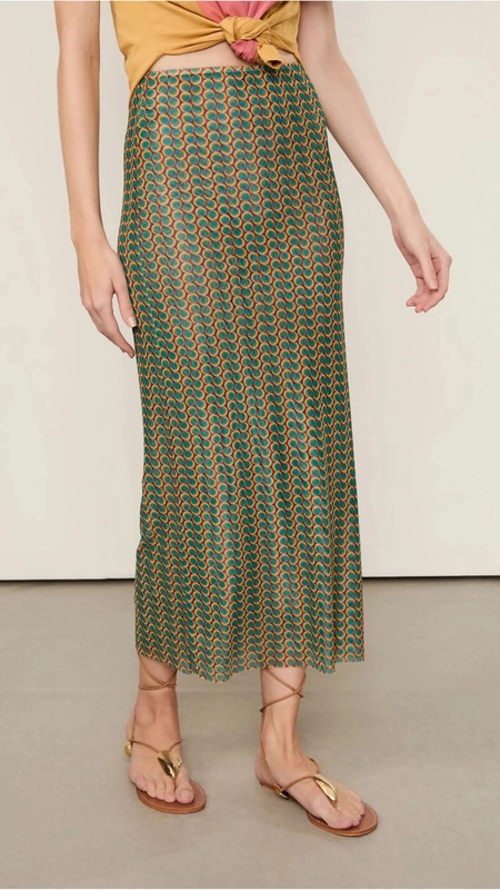 saia midi animale tule geo paletine color