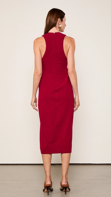 vestido midi animale transpasse sponge