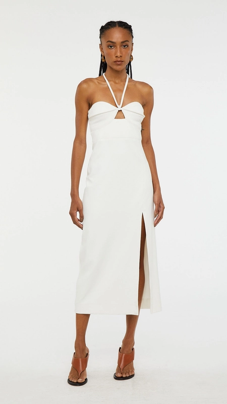 vestido midi animale concha