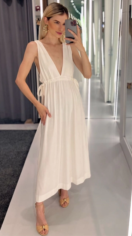 vestido midi animale amarração lateral