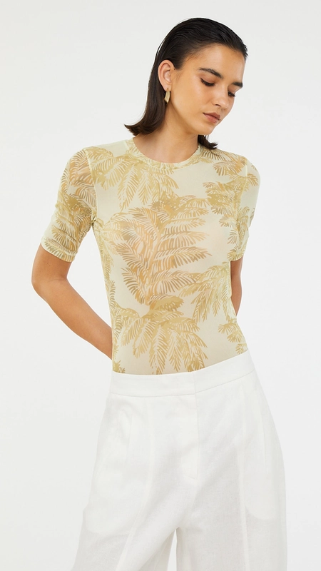 blusa tule mc animale folhagem plumes