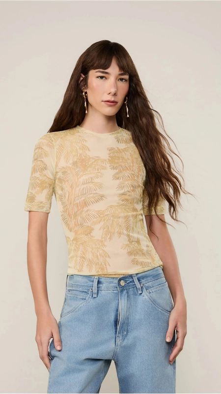 blusa tule mc animale folhagem plumes
