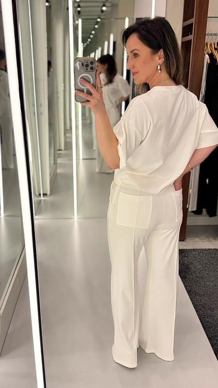 conjunto com calça malha ponto roma sophia