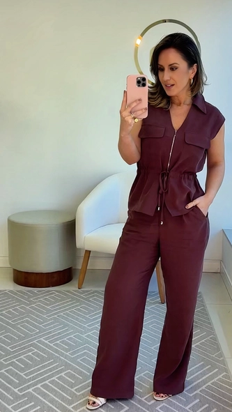 conjunto alfaiataria calça e colete audrey