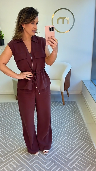 conjunto alfaiataria calça e colete audrey