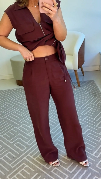 conjunto alfaiataria calça e colete audrey