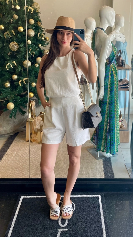 conjunto short e blusa trança viscolinho