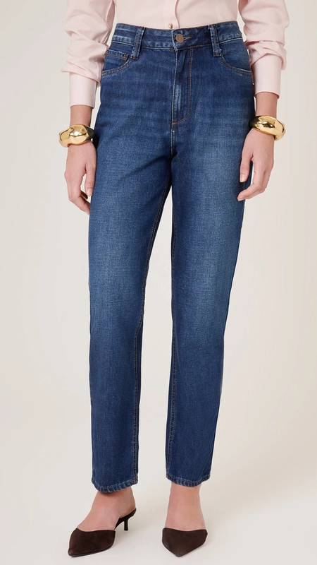 calça jeans mom s alta fp dudalina