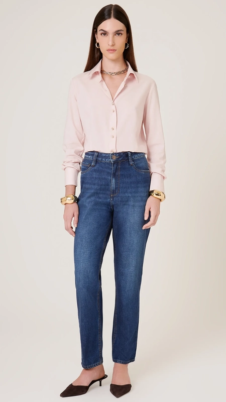 calça jeans mom s alta fp dudalina