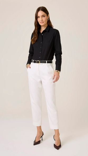 camisa ml fem regular tricoline liso dudalina