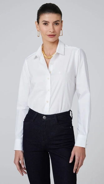 camisa ml fem regular tricoline liso dudalina