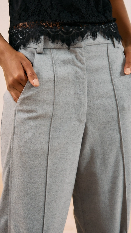 calça alfaiataria open toque lã