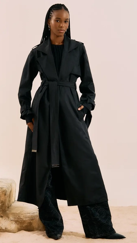 trench coat longo open