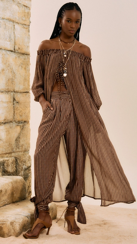 calça open ginie pants listrada