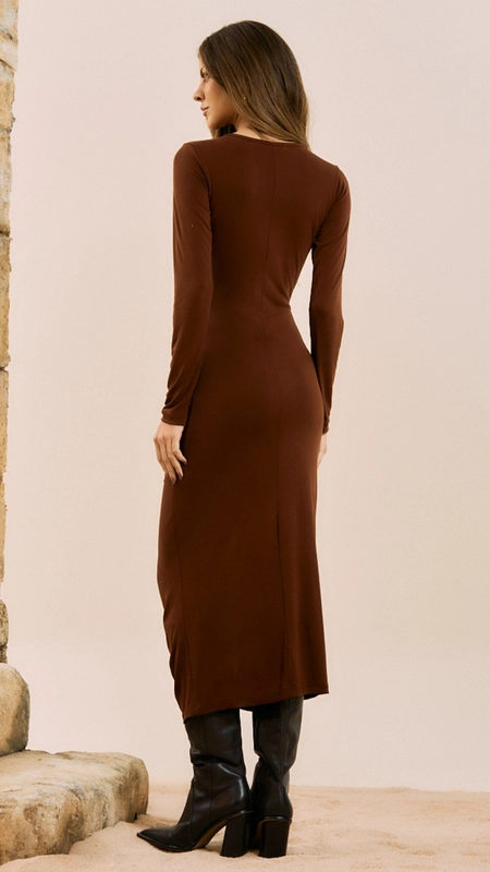 vestido midi open tressê