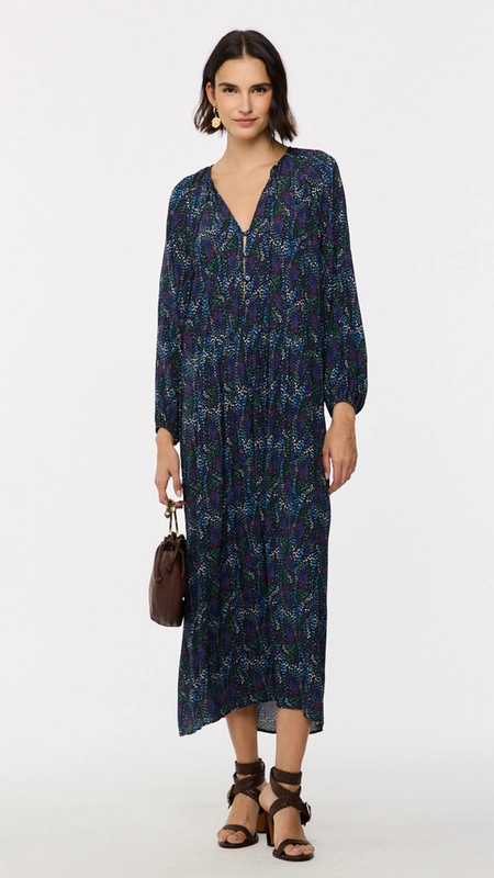 vestido midi animale boho textura fairy