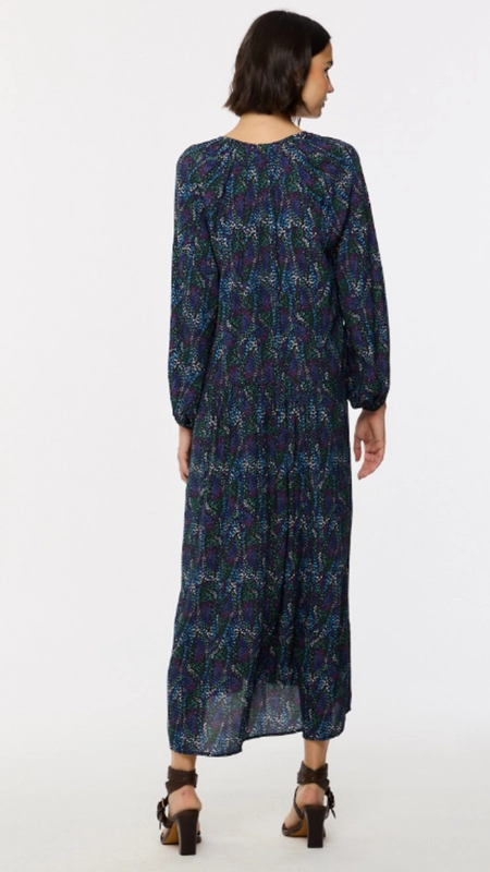 vestido midi animale boho textura fairy