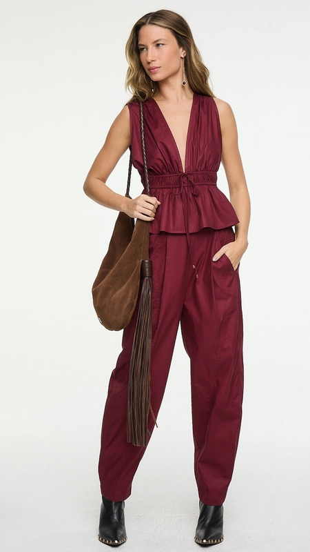 calça tricoline de algodão recorte animale