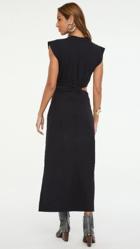 vestido midi animale vazado lateral