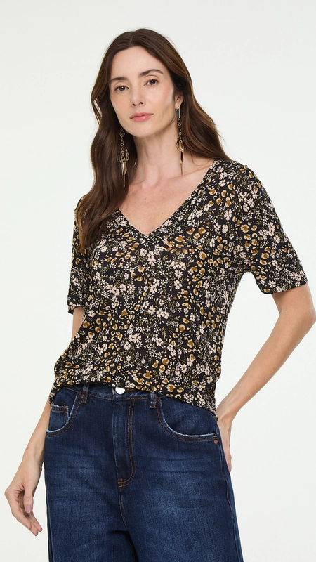 camiseta animale decote v liberty