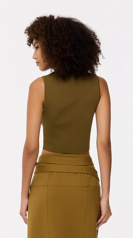 blusa animale cropped gola alta tricot color