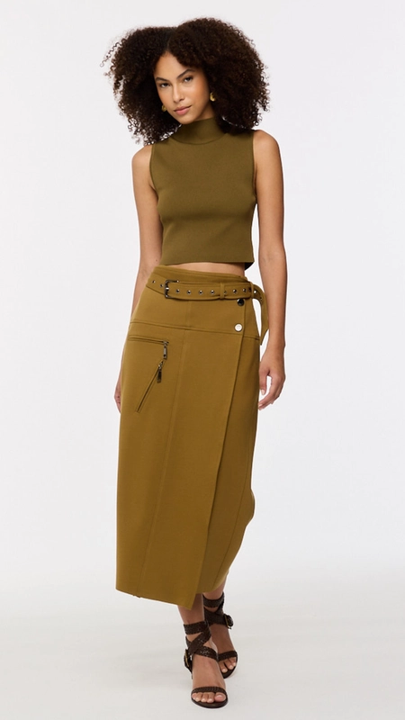 blusa animale cropped gola alta tricot color