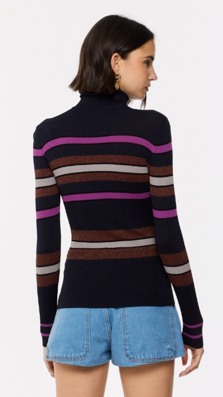 blusa canelada animale listras com lurex