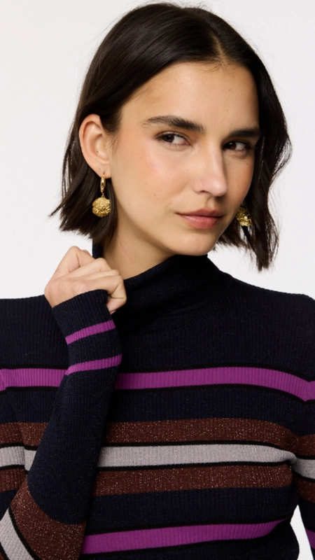 blusa canelada animale listras com lurex