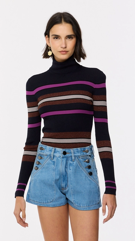 blusa canelada animale listras com lurex