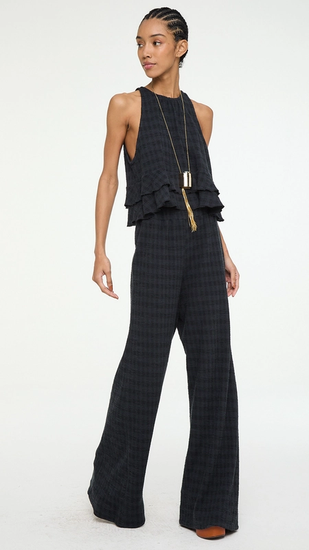 calça pantalona textura