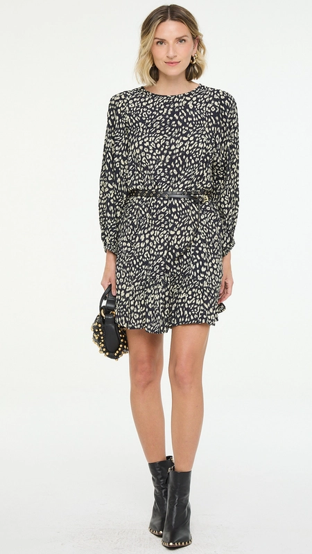 vestido curto animale onça abby