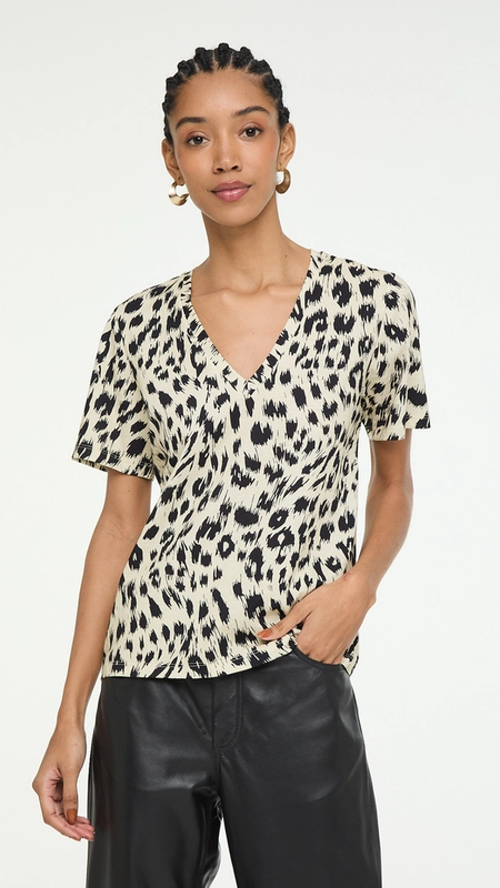 camiseta animale decote v onça abby