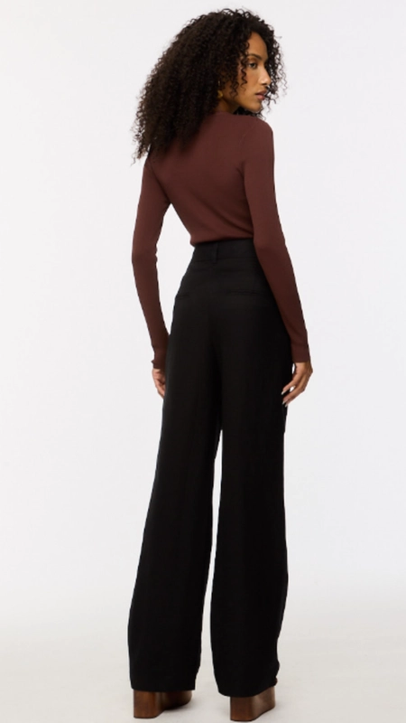 calça reta alfaiataria com linho animale