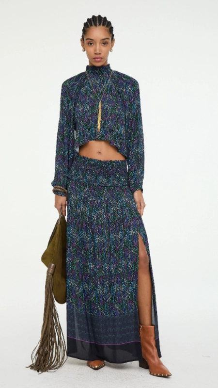 blusa animale raglan babados textura fairy