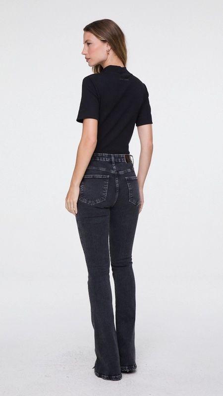 calça jeans boot basic midi black animale jeans