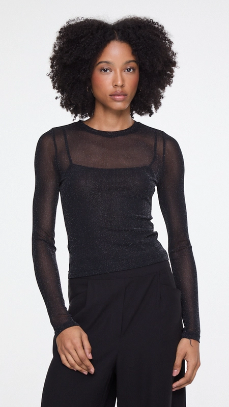 blusa ml tule glitter dec redondo animale jeans